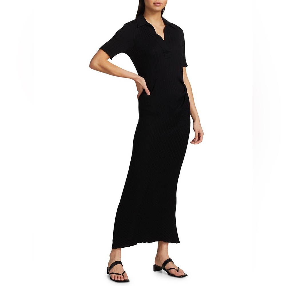 HELMUT LANG RETRO RIB POLO MAXI DRESS